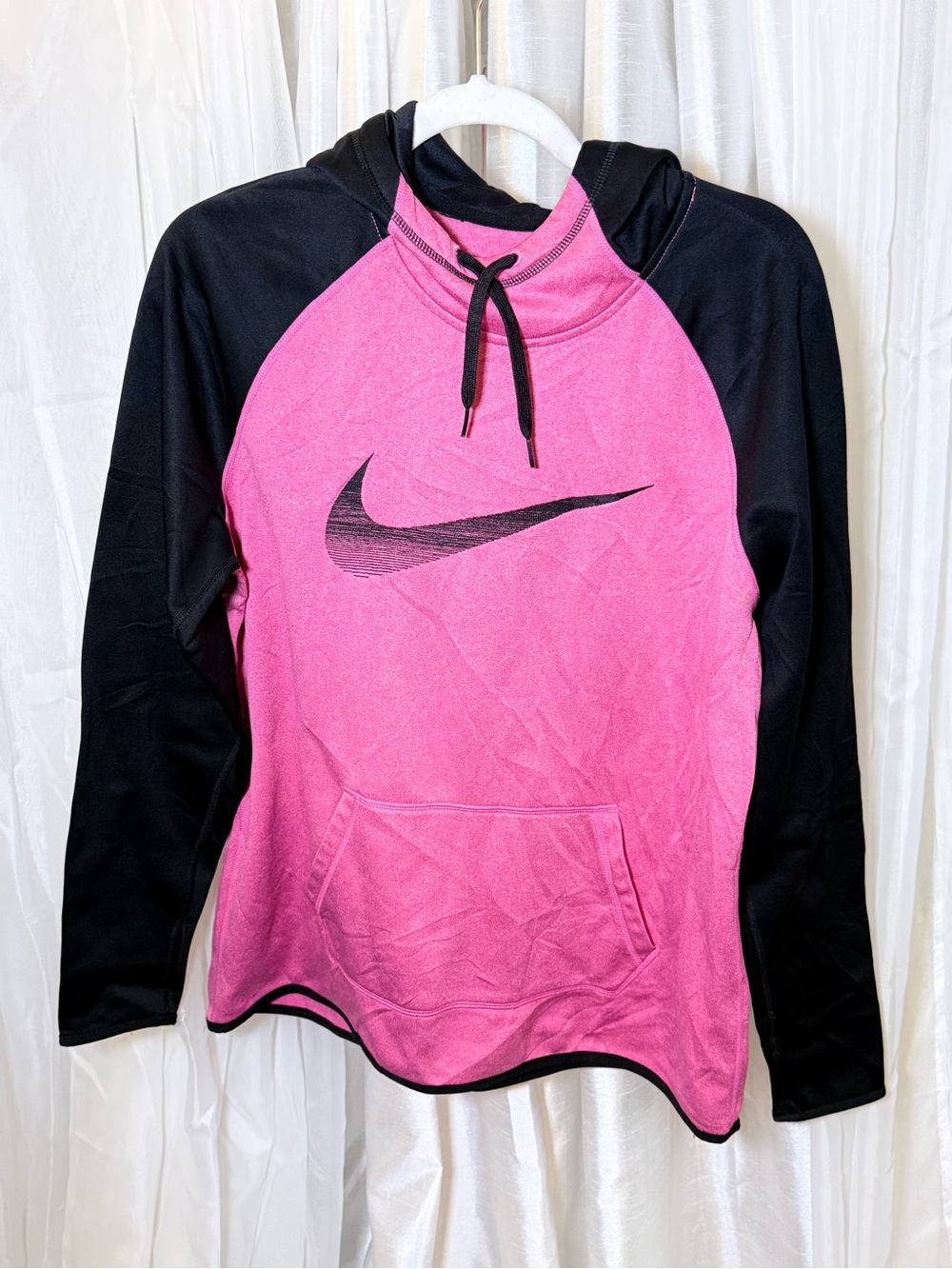Nike Women’s Hot Pink and Black Pullover Hoodie